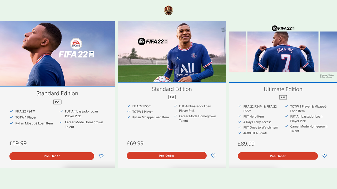 FIFA 22 FUT Points Digital Download Price Comparison